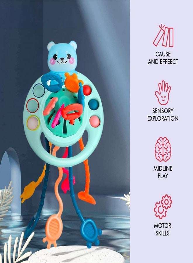 Dangfly Pull String Toy for Babies Teething Strings Sensory Montessori Toys Baby Girl,Travel Toy for 6+Months Boy Food Grade Silicone Fine Motor Skills Toy for Toddlers (Kitten) - Image 5